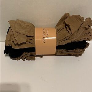 Women's Black and Tan Hosiery Set